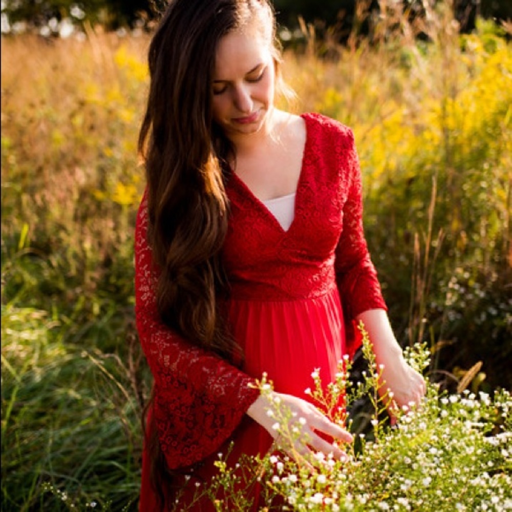 Red lace maxi dress *not maternity*